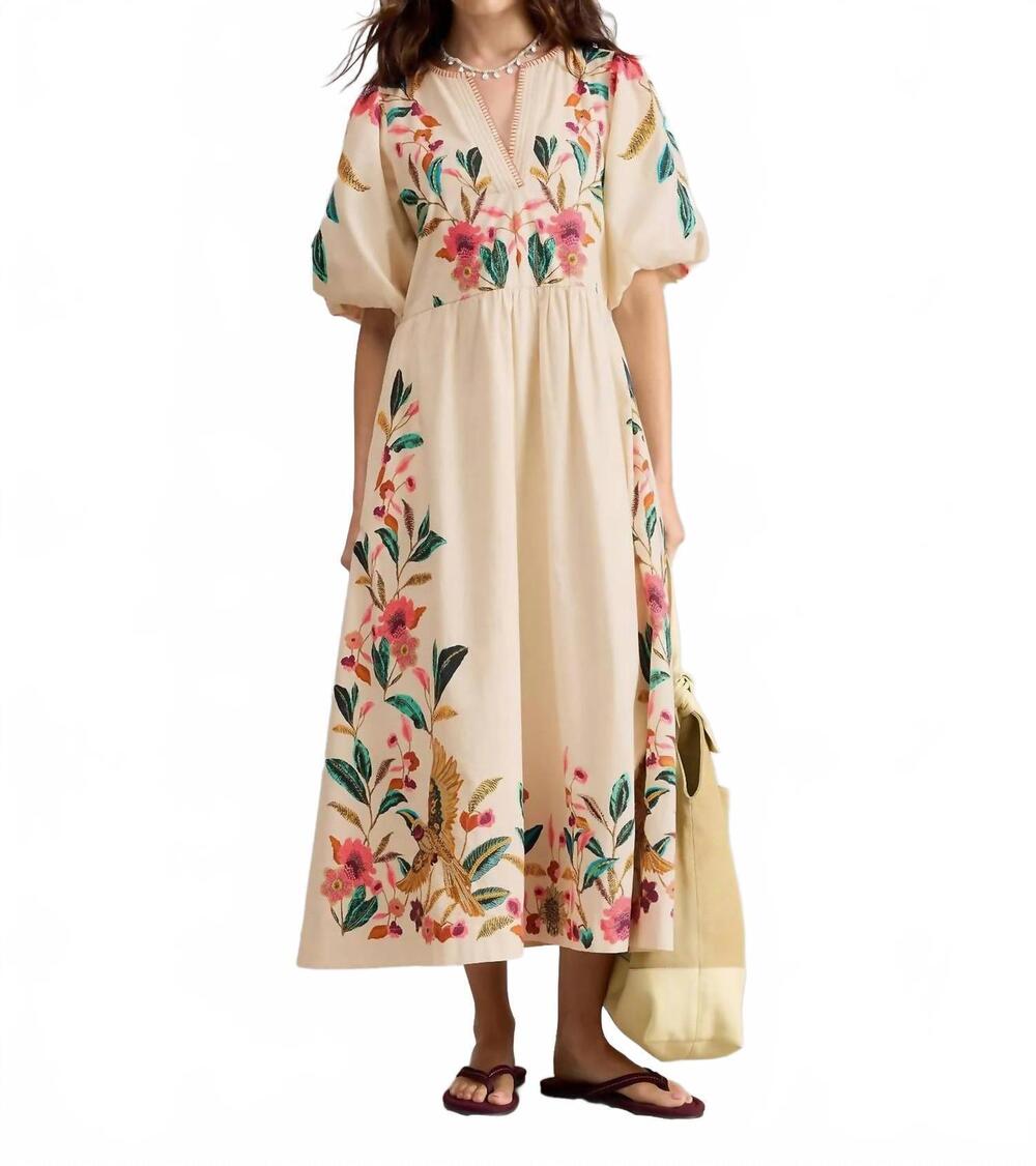 NEW WHITE STUFF maeve midi dress in ivory
